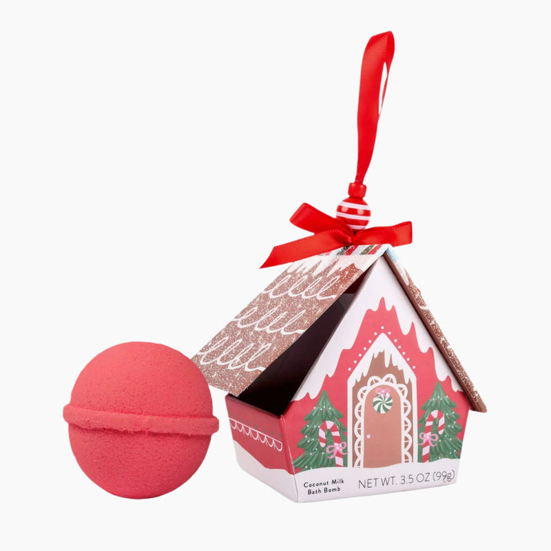 Christmas Ornament House - Red Bath Bomb