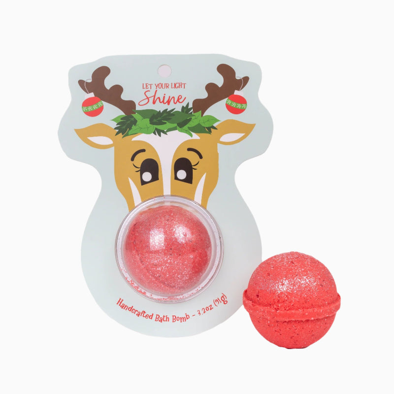 Christmas Bath Bomb w/Glitter - Reindeer